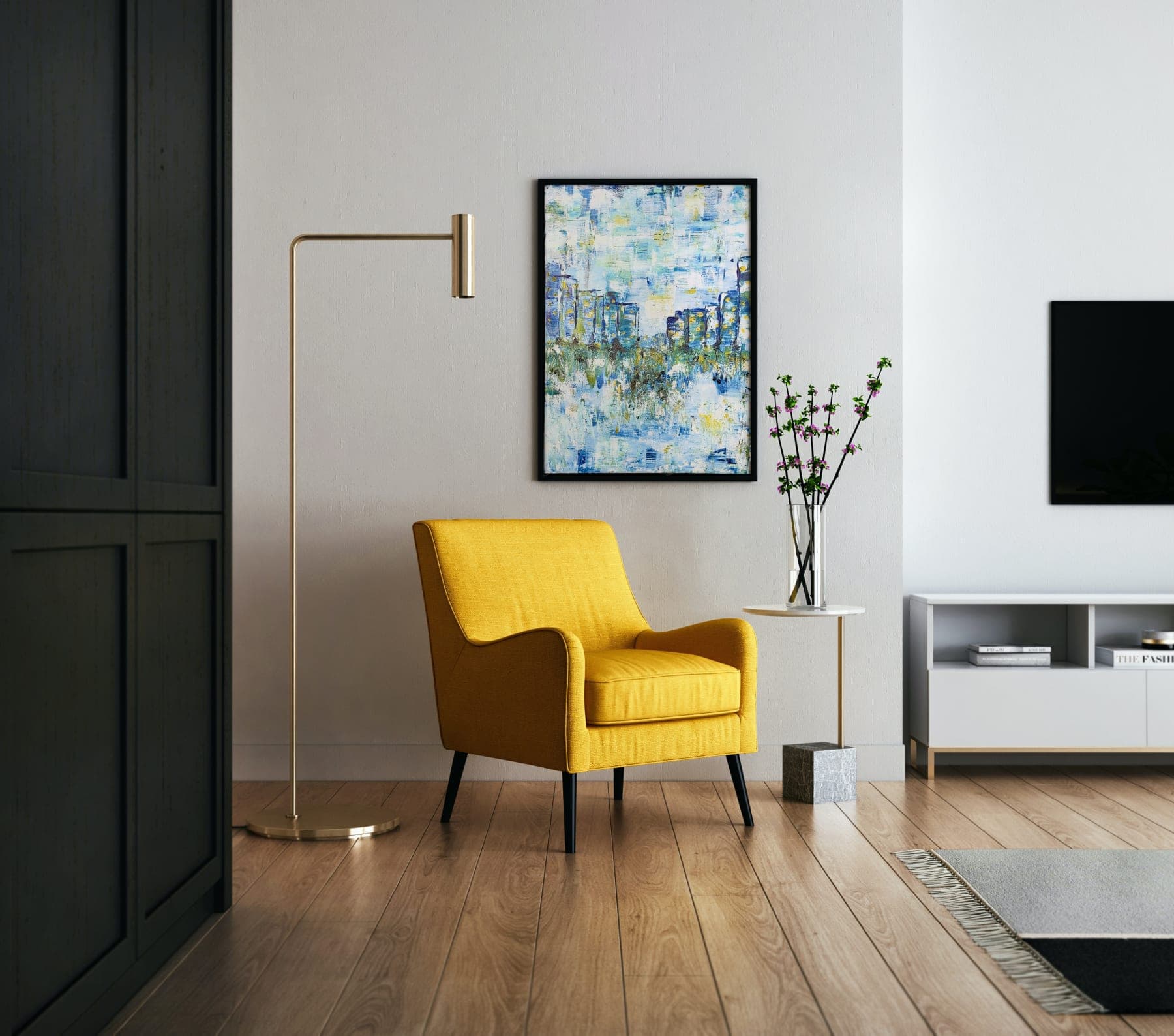 Blue canvas interior