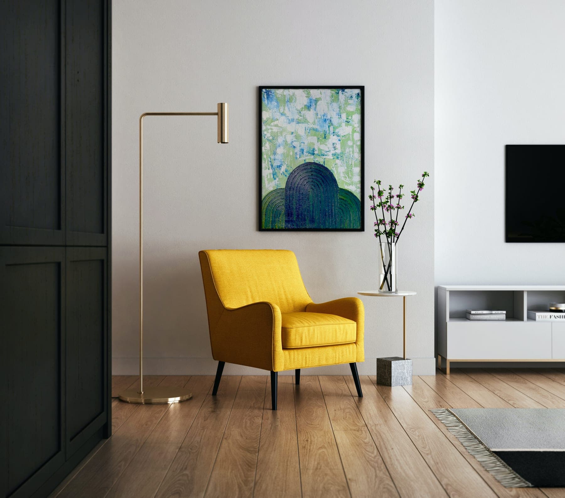 Blue portrait interior